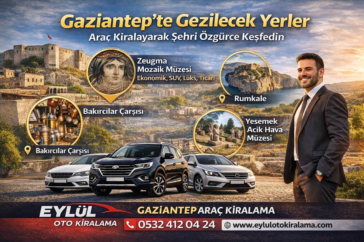 Gaziantep te Gezilecek Yerler Araç Kiralayarak Şehri Özgürce Keşfedin